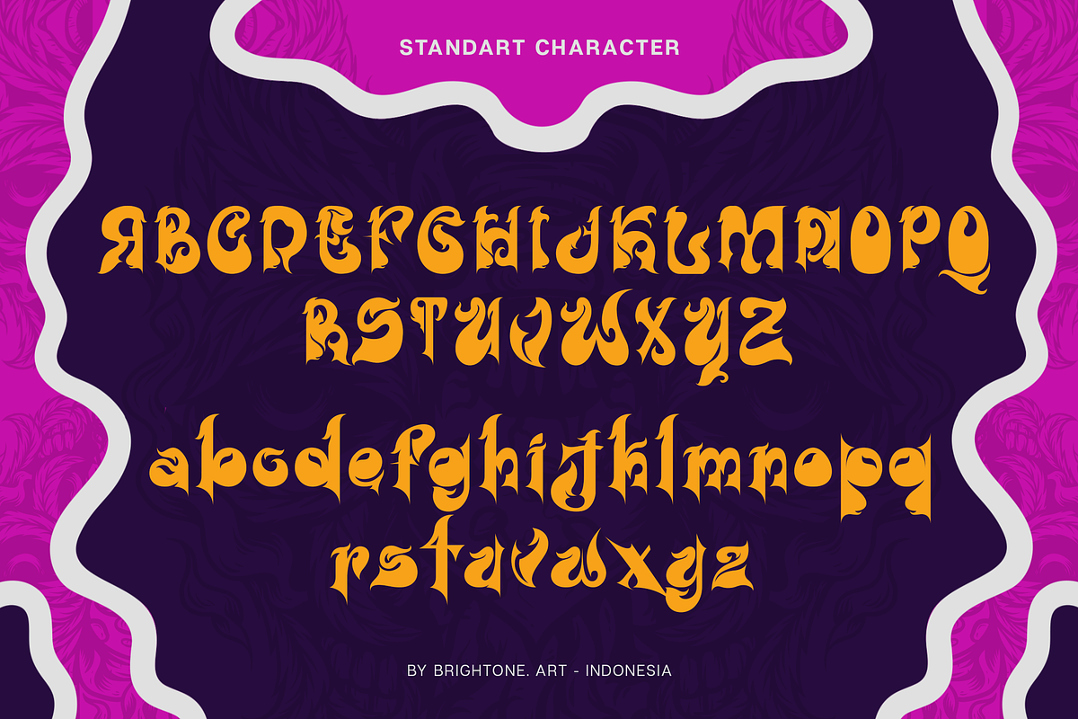 Tetradoth - Psychedelic Font, a Font by Brightone (Photo 2 of 9)