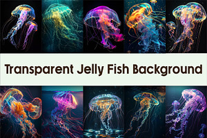 Transparent Jelly Fish Background, a Background Graphic by AdriOP