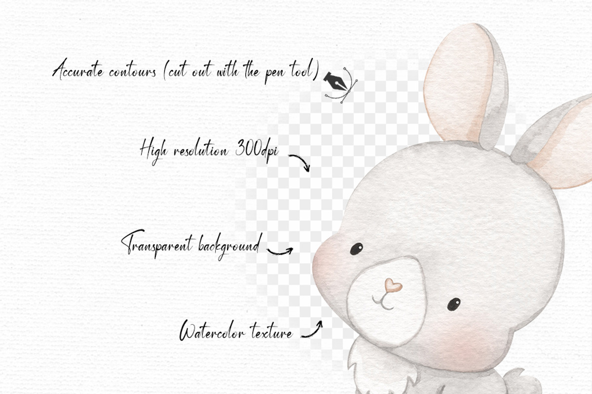 Watercolor Easter Clipart Set, an Illustration by Gau Silva Studio (Photo 3 of 5)