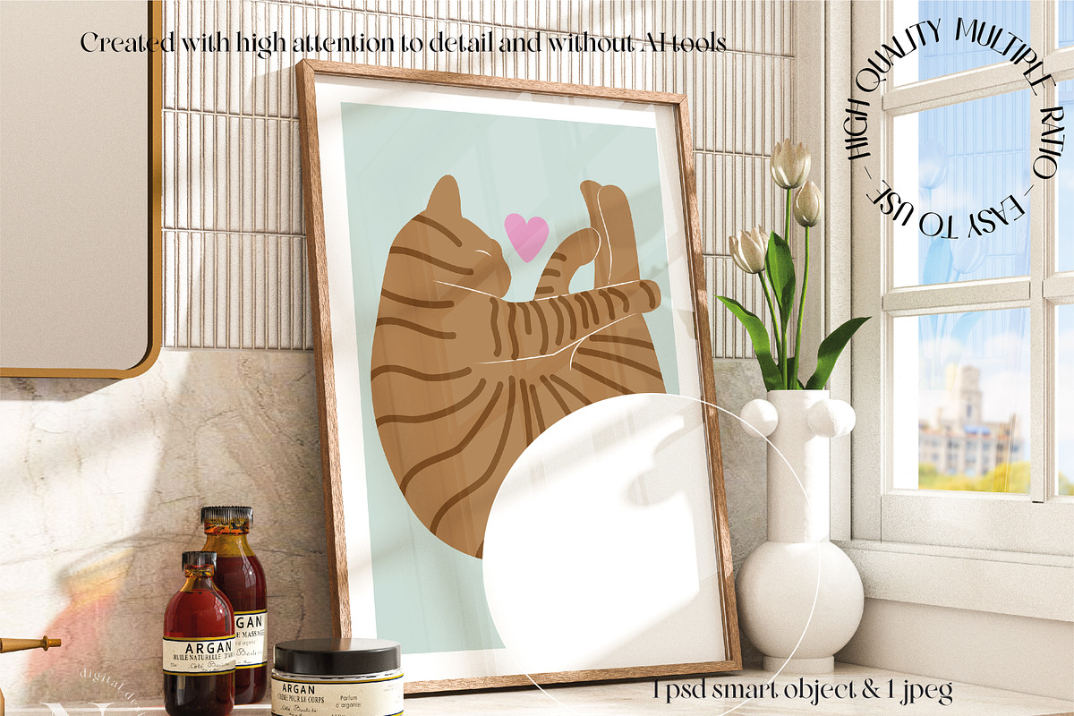 4 frame mockups Romantic interior, a Product Mockup by N digital designs (Photo 3 of 5)