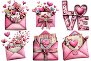 Valentine Love Letter Clipart, an Illustration by Pixels.Craft (Thumbnail 3 of 5)