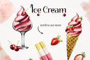 Ice cream watercolor collection, a Food Illustration by Navenzeles (Thumbnail 2 of 12)