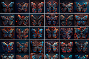 Red & Blue Butterfly Collection