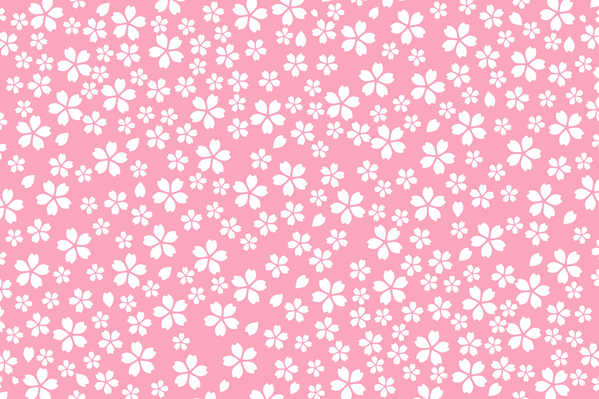 cherry blossom pattern, a Pattern Graphic by Rhealea_Design