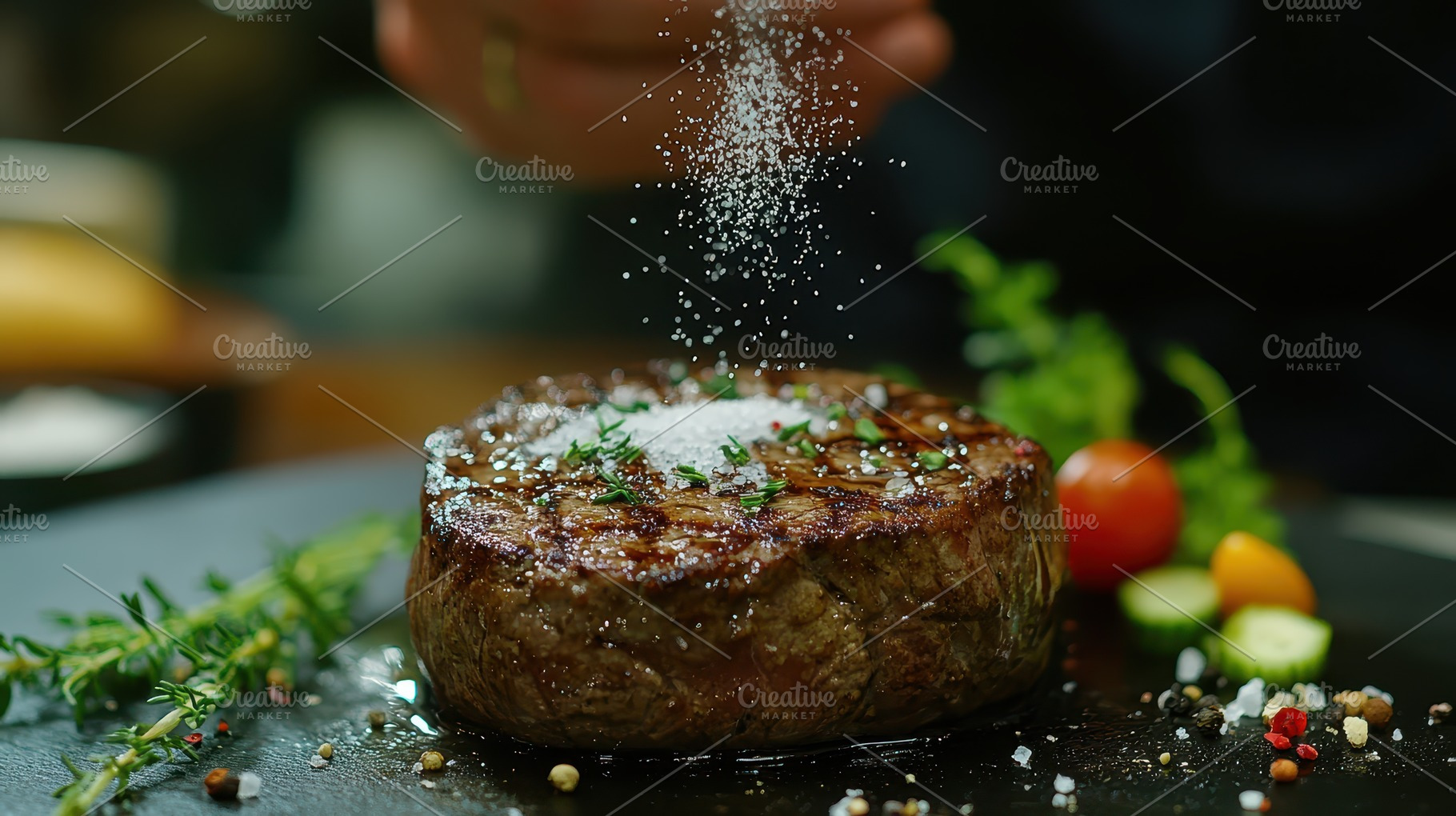 Gourmet Steak Salted Perfectly Grill, a Food & Drink Photo by Pixeness Studio