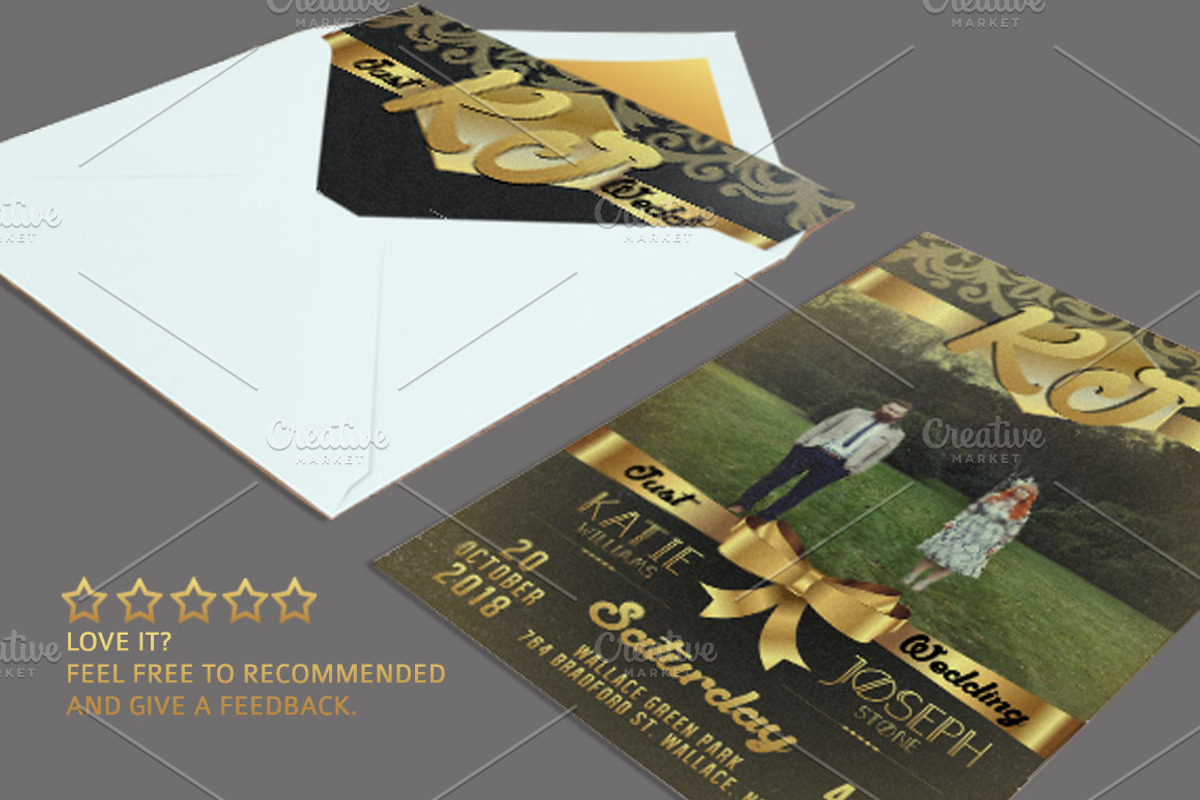Gold Wedding Invitation, an Invitation Template by Tiaga (Photo 4 of 4)