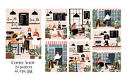 Dog Friendly Coffee Shop Posters., a Person Illustration by LyubovZaytseva (Thumbnail 1 of 9)