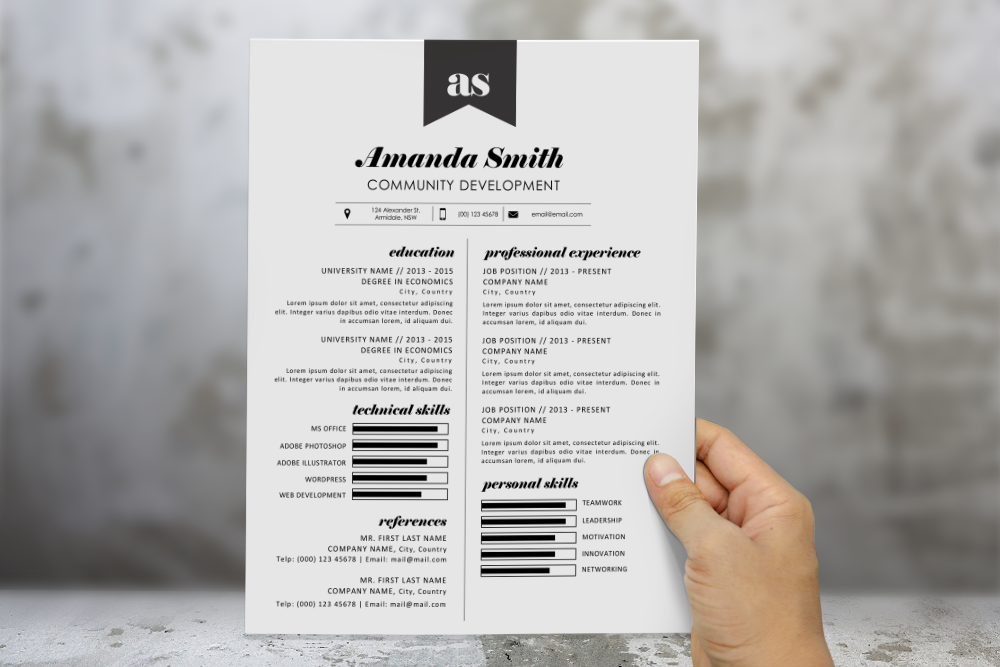2 in 1 top ribbon resume template, a Resume Template by Inkpower