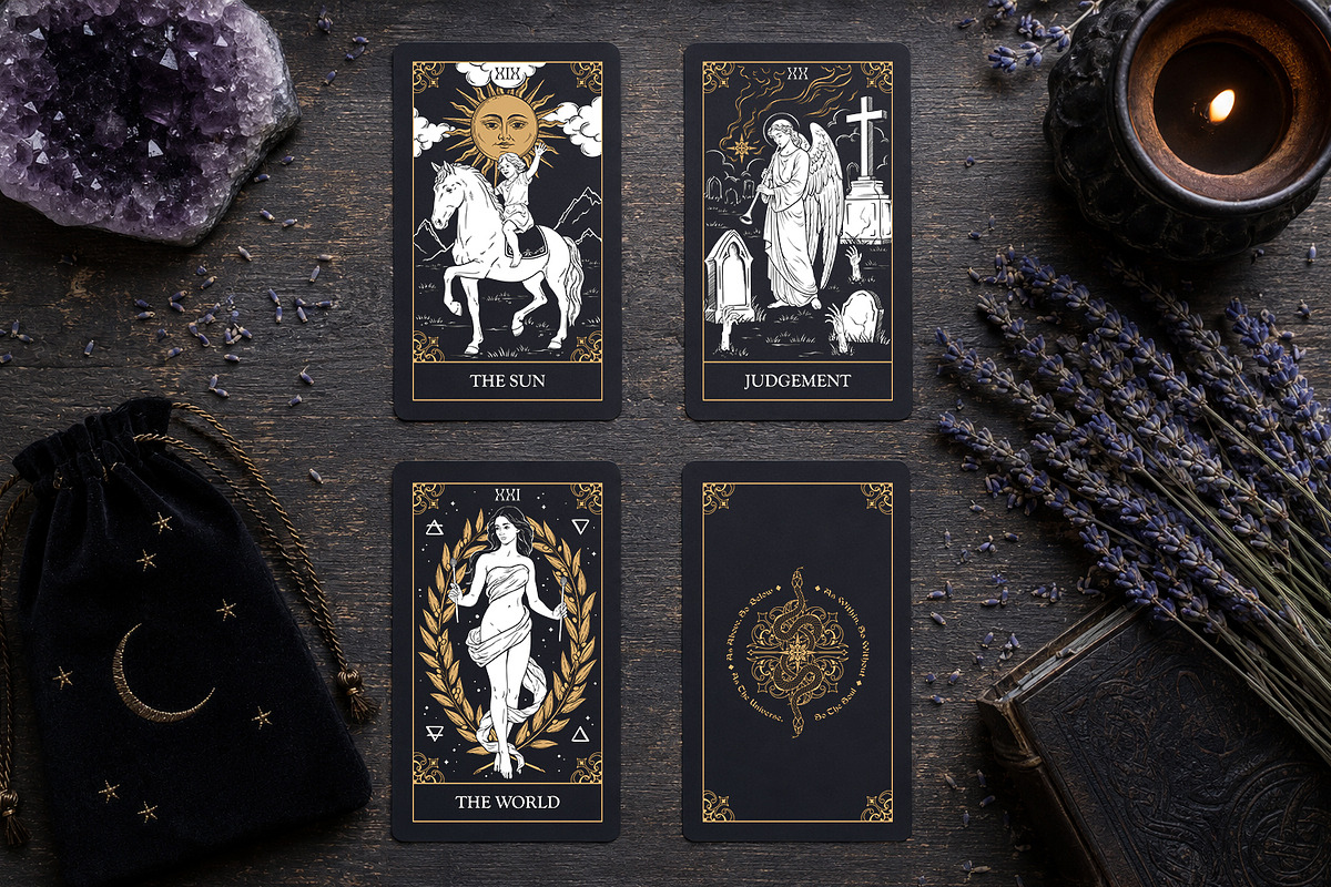 Tarot Major Arcana & Aces Vector Art, a Decorative Illustration by Croisy (Photo 7 of 8)