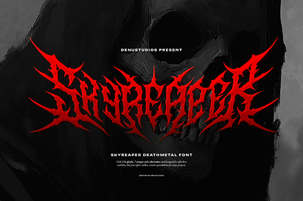 Skyreaper | Death Metal Font, a Blackletter Font by Denustudios