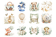 Neutral Baby Shower Clipart, a Seasonal Illustration by Designking (Thumbnail 2 of 5)