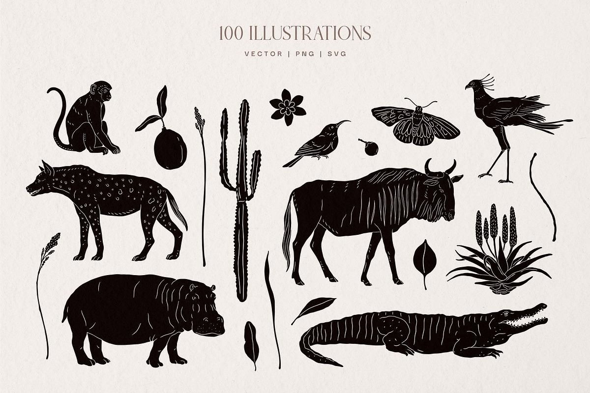 Starlit Safari Graphic Collection, an Animal Illustration by rouxsupplyco (Photo 4 of 16)