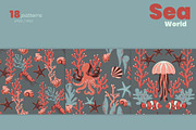 Sea World Seamless Patterns, a Pattern Graphic by moja doodle (Thumbnail 2 of 8)