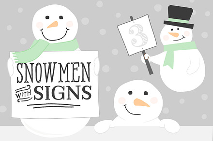 Snowmen with Signs