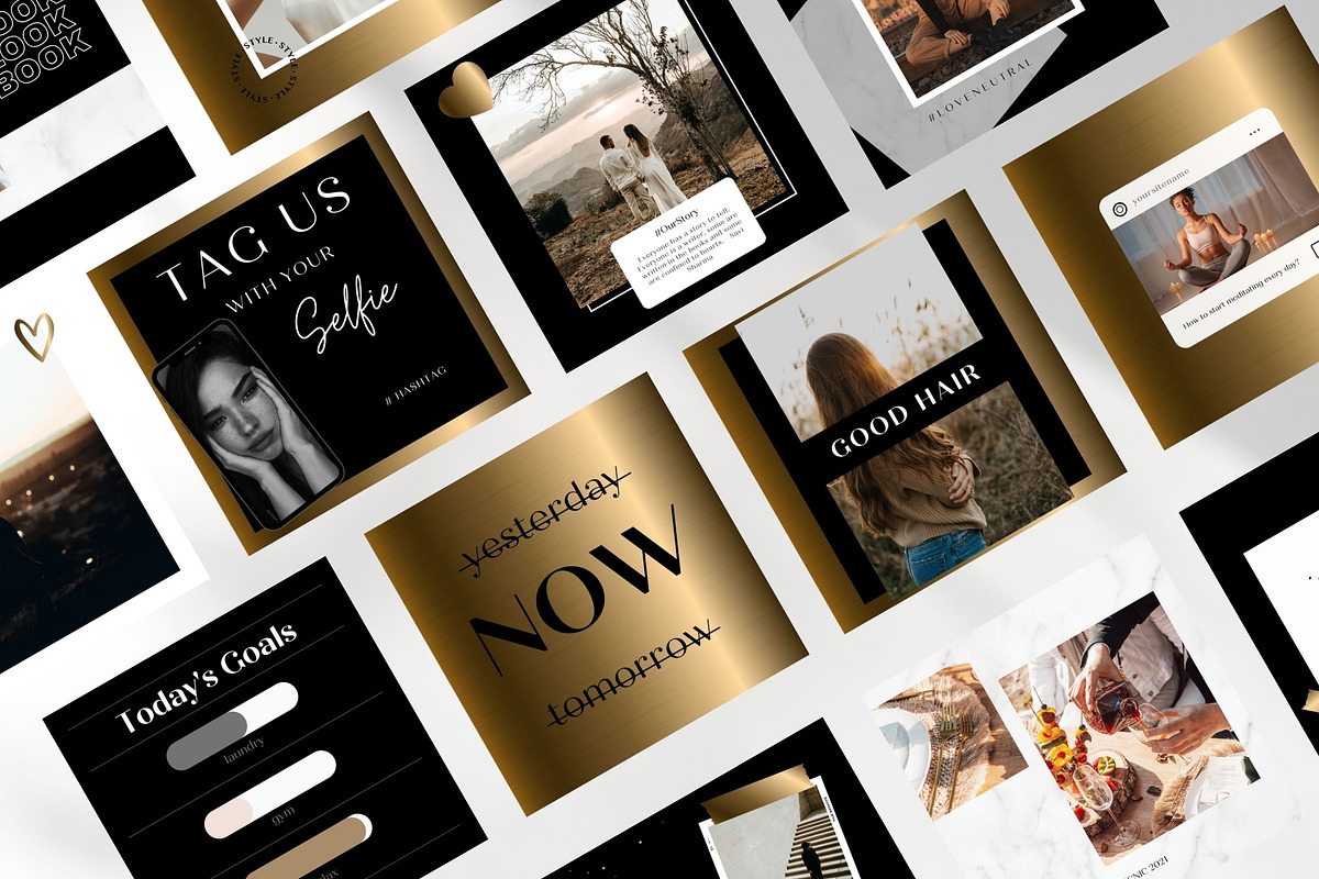 Gold and Black Instagram Templates, a Templates & Theme by Boltik Studio (Photo 9 of 10)