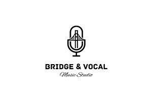 microphone bridge logo design, a Branding & Logo Template by Patria Ari (P4tcreativa)