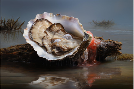 Unveiled Oyster open shell. Generate, a Food & Drink Photo by Ylivdesign