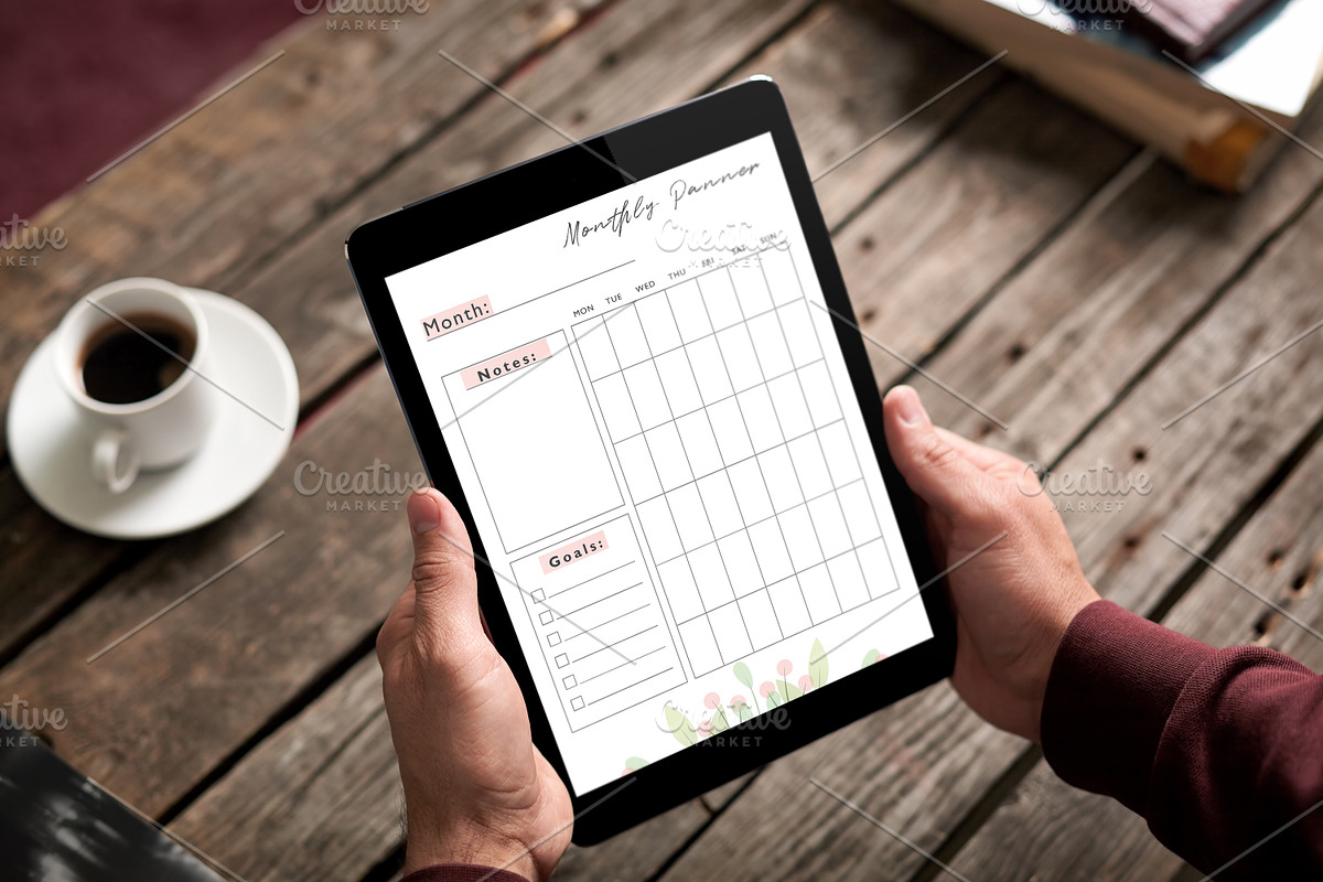 MONTHLY Planner PDF, a Stationery Template by J&T photo and design (Photo 1 of 5)
