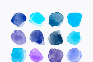 Big Set Watercolor Vector Stains