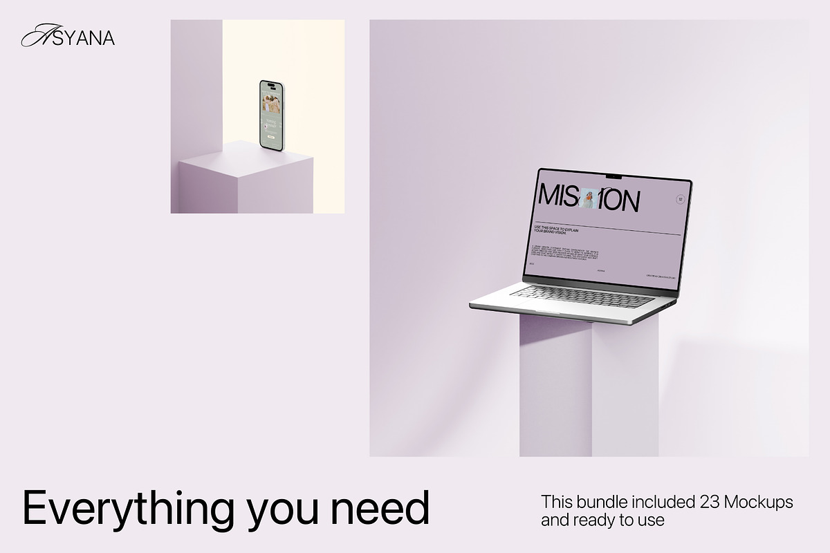 Asyana - Minimal Mockup Bundle, a Device Mockup by Creavora (Photo 3 of 8)