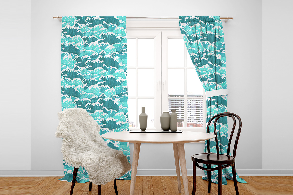 wave japanese blue white, a Pattern Graphic by AAN Seamless Shop (Photo 2 of 3)