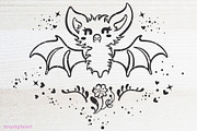 Cute Hanging Bat SVG Halloween PNG, an Animal Illustration by FOXYdigitalart (Thumbnail 1 of 3)