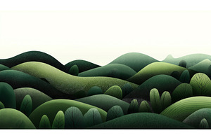 Abstract digital landscape of, an Illustration by Sergey Kotenev