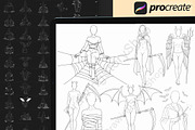 120 Procreate Halloween Anime Stamps, a Brush Add-On by DrawingStoryShop (Thumbnail 6 of 6)