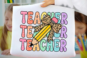 Teacher Coquette Pencil PNG, a Seasonal Illustration by Canvas Craft