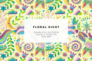 Floral Night - Kids Pattern, a Pattern Graphic by Velliniki (Thumbnail 8 of 11)