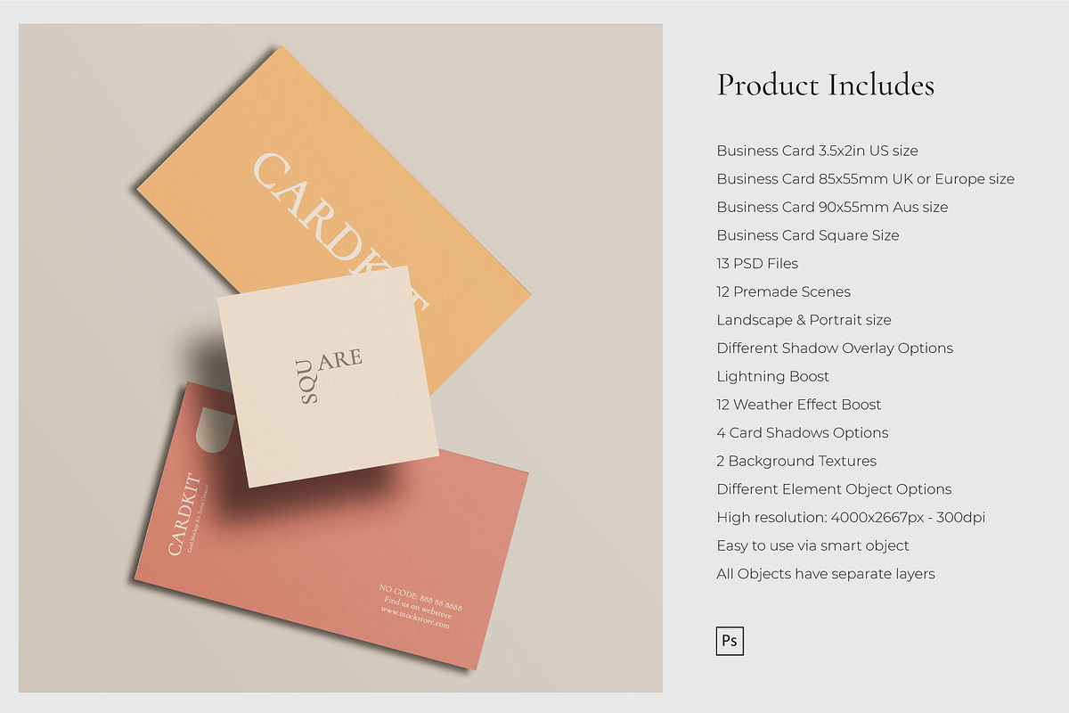 Business Card Mockup - Scene Creator, a Print Template by Mockstore