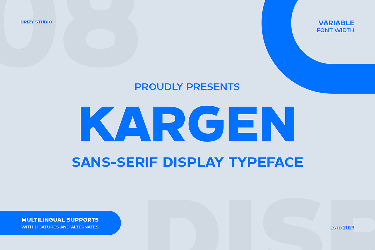 Kargen - Sans Serif Display Typeface, a Sans Serif Font by Drizy (Photo 1 of 10)