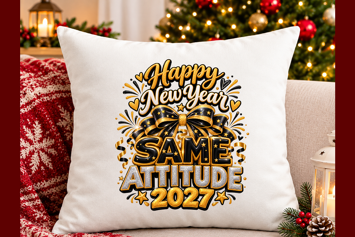 Happy New Year 2027 Same Attitude, a Seasonal Illustration by Printable Design Store (Photo 3 of 5)