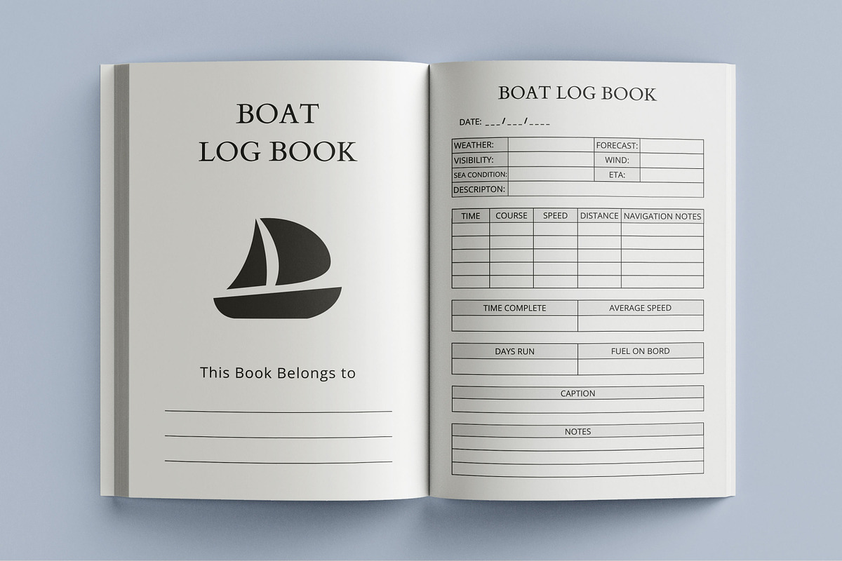 Boat Log book, a Print Template by Book2bees (Photo 4 of 4)
