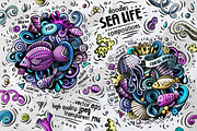 Sea Life Cartoon Doodle Big Pack, a Decorative Illustration by BALABOLKA (Thumbnail 3 of 10)