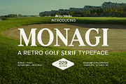 Monagi – Retro Golf Serif Font, a Serif Font by Drizy (Thumbnail 1 of 10)