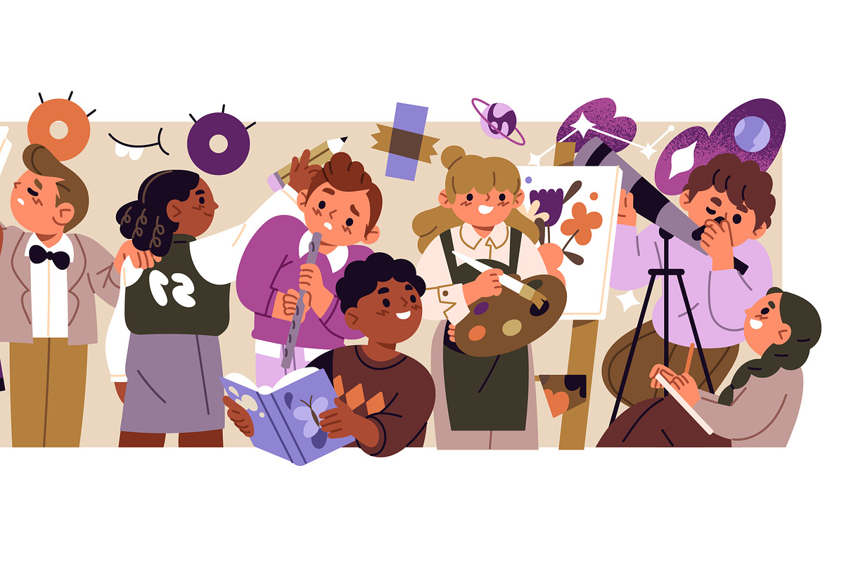 Back to school banner with kids, an Education Illustration by PaperTrident (Photo 3 of 3)