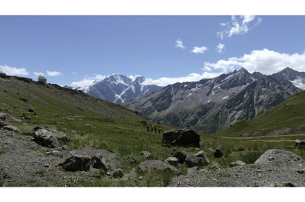 Aerial shot of Alps mountains and, a Nature Photo by Media Whale Stock