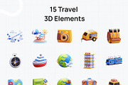 Travel 3D Icons, a 3D by graficonstuff (Thumbnail 2 of 4)