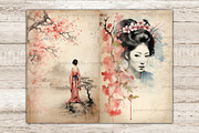 Cherry Blossom Junk Journal Pages, a Person Illustration by GlamArtZhanna (Thumbnail 7 of 10)