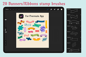 Set Of 20 Procreate Banners Brushes
