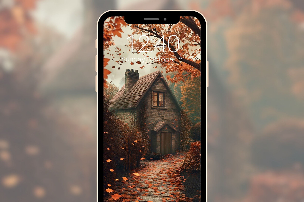 Autumn Floral Phone Wallpaper Set, a Graphic by Kalindiprints (Photo 6 of 6)