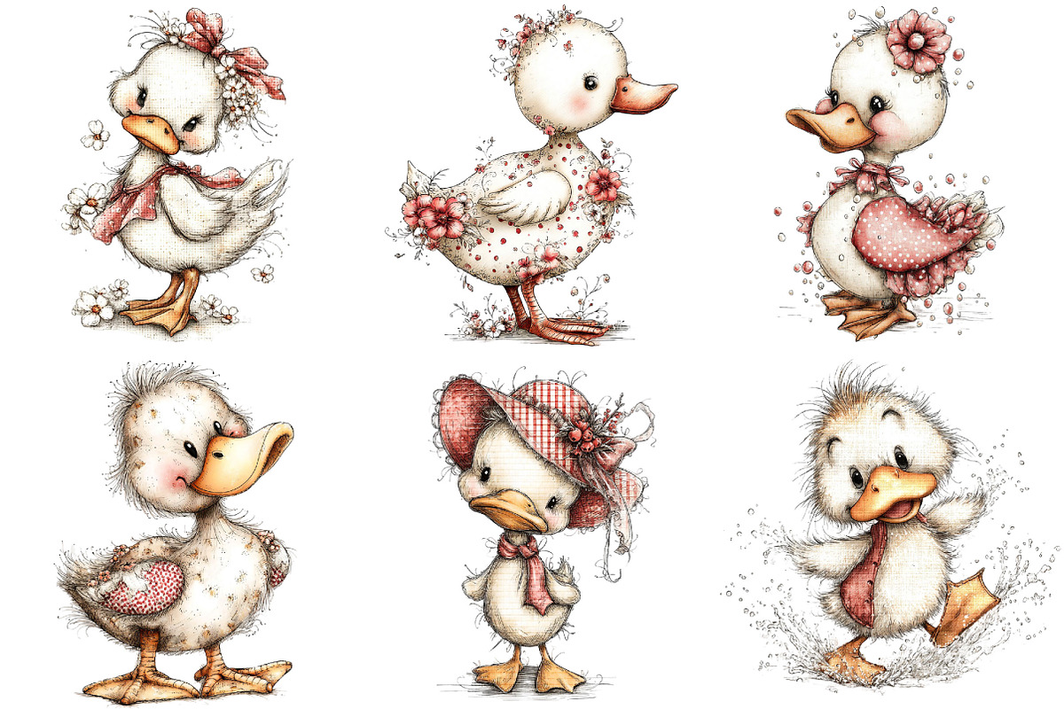 Whimsical Spring Duck Clipart, an Illustration by Designking (Photo 2 of 5)