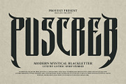 Puscreb Modern Mystical Blackletter, a Blackletter Font by Maulana Creative (Thumbnail 7 of 7)