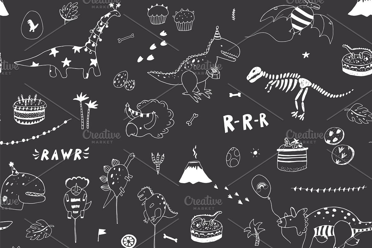 Dinosaur Party, a Pattern Graphic by GooseFrol (Photo 8 of 10)