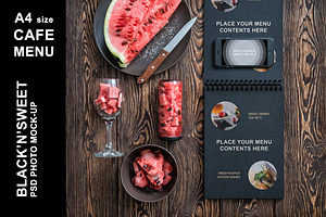 Black Cafe Menu Mockup (vertical)