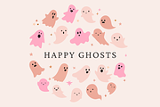 Cute Ghost Clipart PNG Halloween, an Object Graphic by Lucie Sindelkova (Thumbnail 1 of 9)