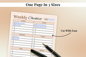 Weekly Checklist Printable PDF