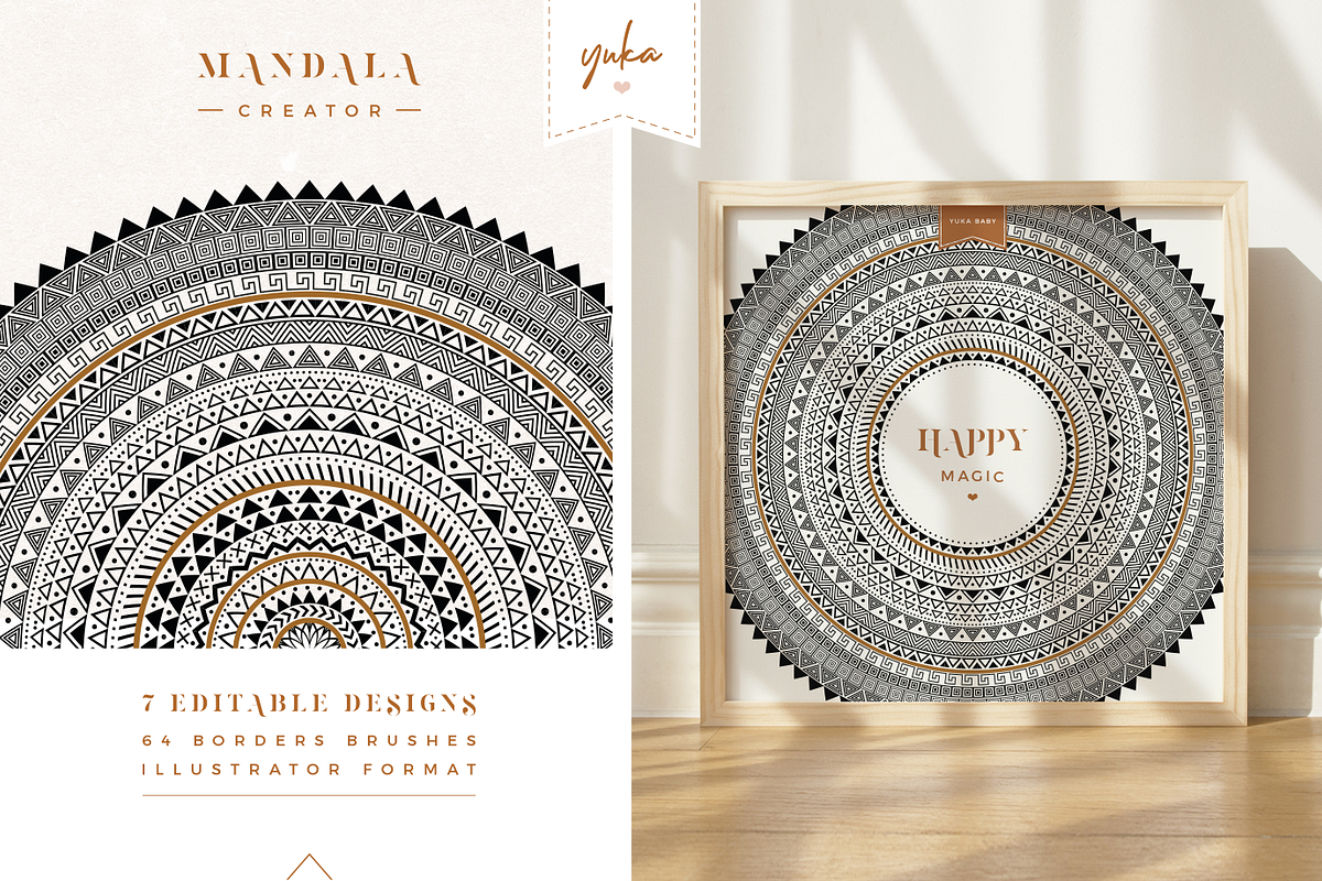 Mandala Creator I Geometric, a Brush Add-On by Yuka Baby (Photo 2 of 10)