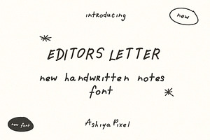 Editors Letter handmade notes font, a Handwritten Font by Ashiya Pixel
